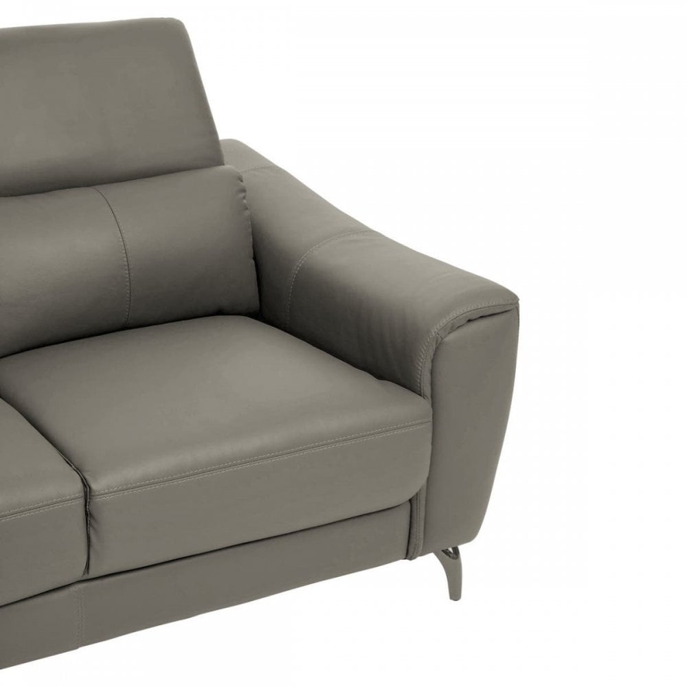 Shelby 2 Seat Grey Leather Sofa