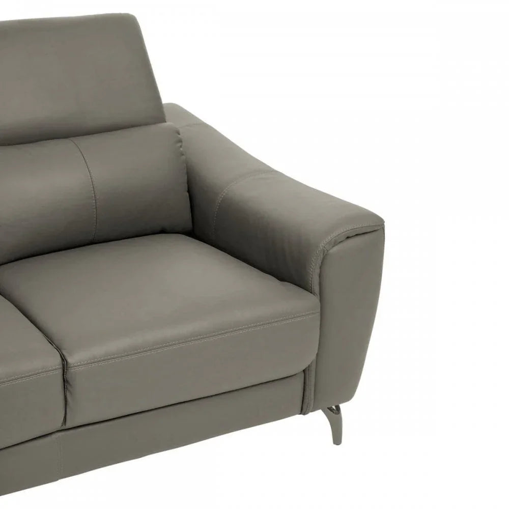 Shelby 2 Seat Grey Leather Sofa