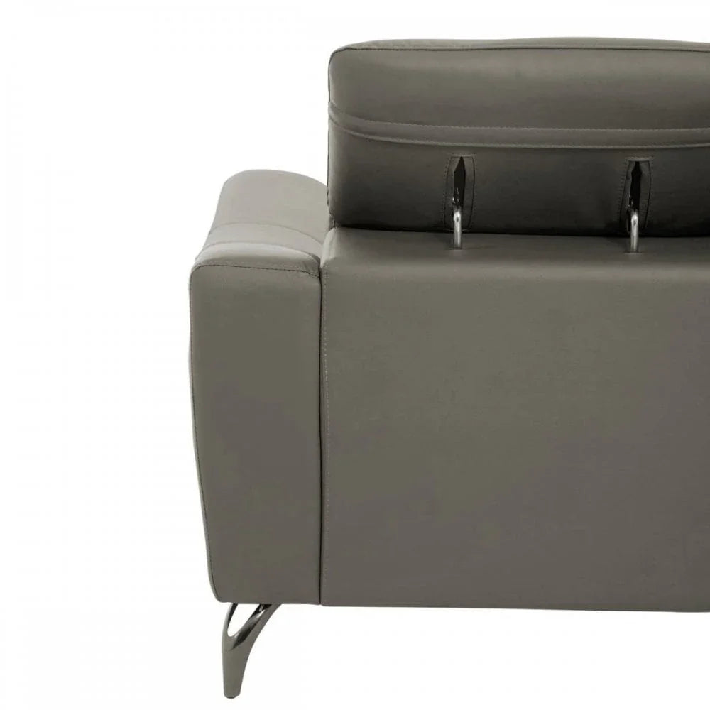 Shelby 2 Seat Grey Leather Sofa