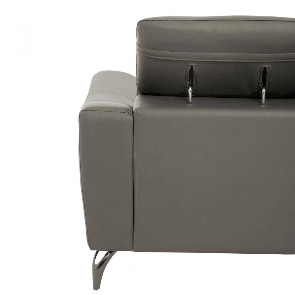 Shelby 2 Seat Grey Leather Sofa
