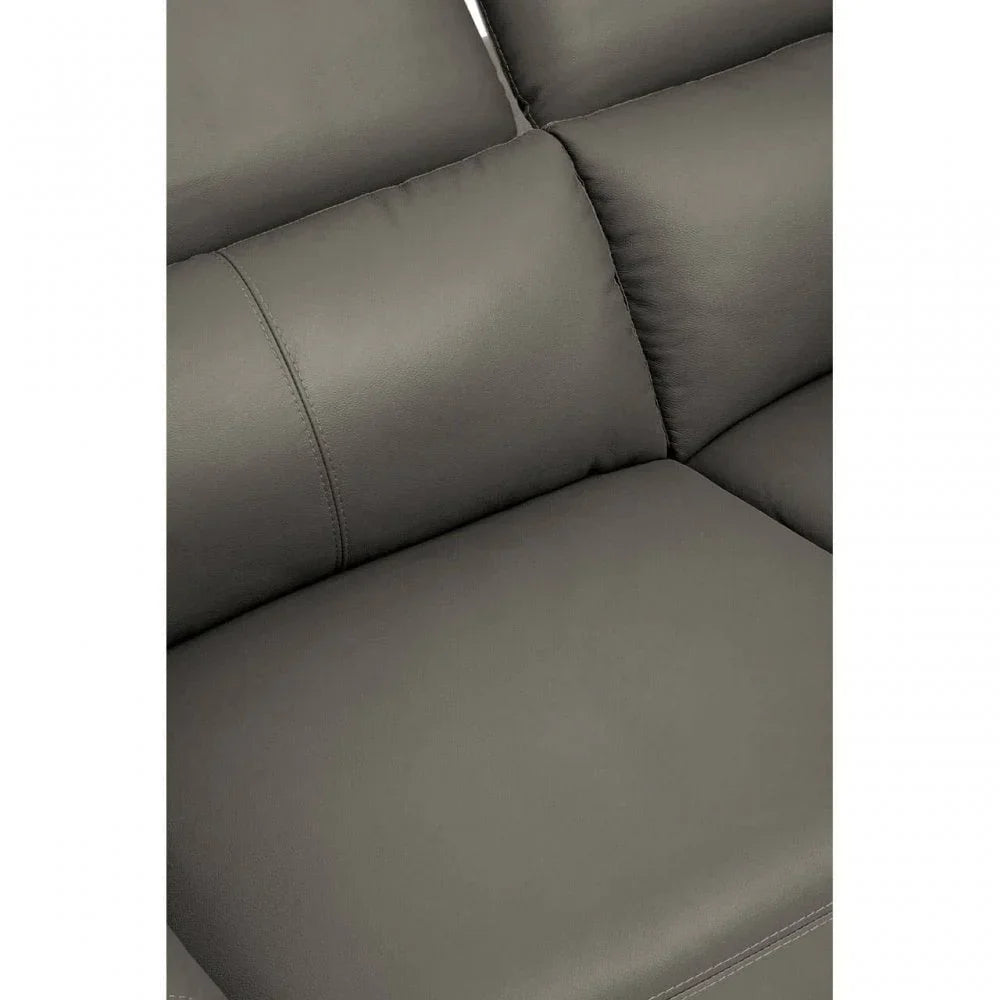 Shelby 2 Seat Grey Leather Sofa
