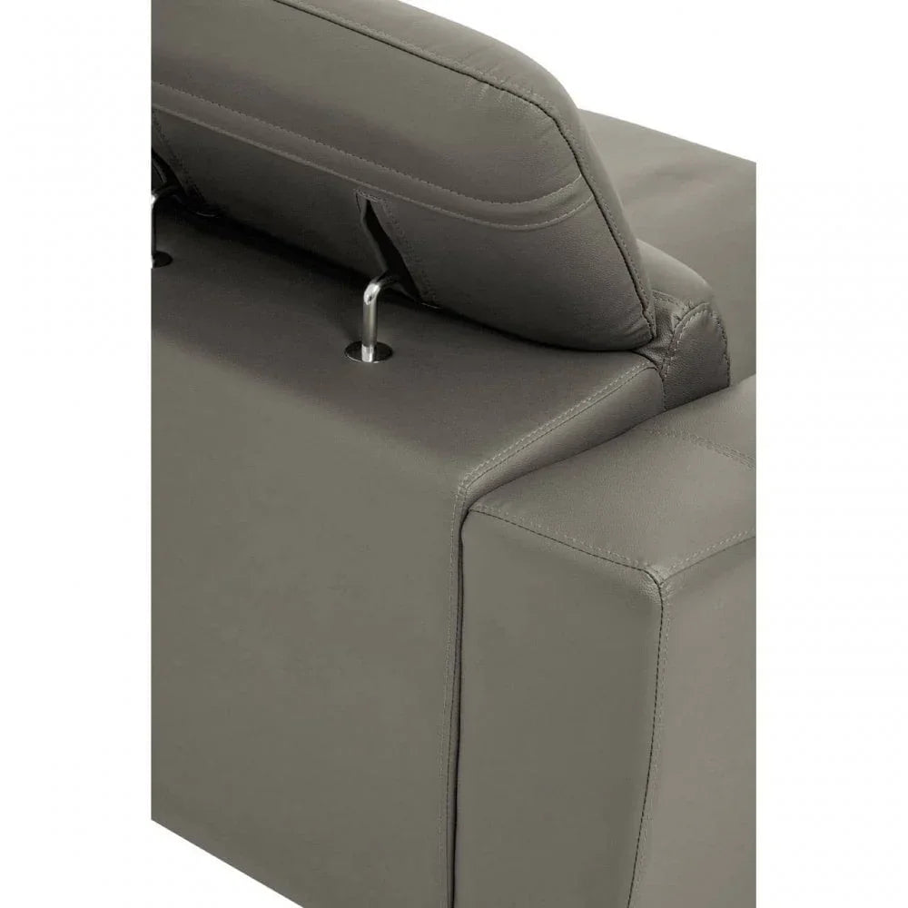 Shelby 2 Seat Grey Leather Sofa