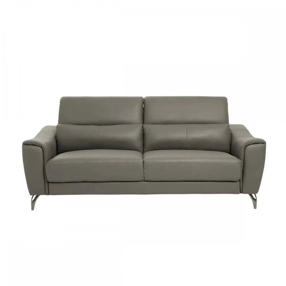 Shelby 3 Seat Grey Leather Sofa