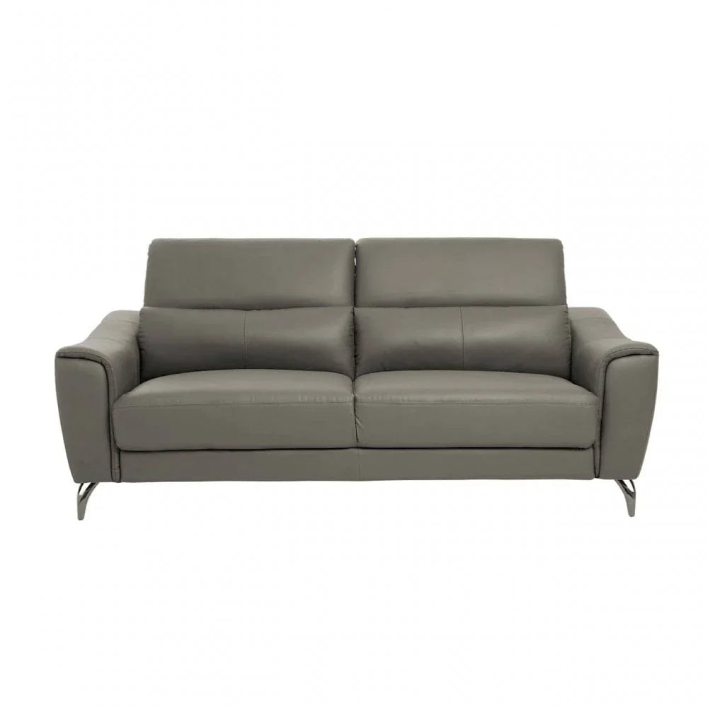 Shelby 3 Seat Grey Leather Sofa