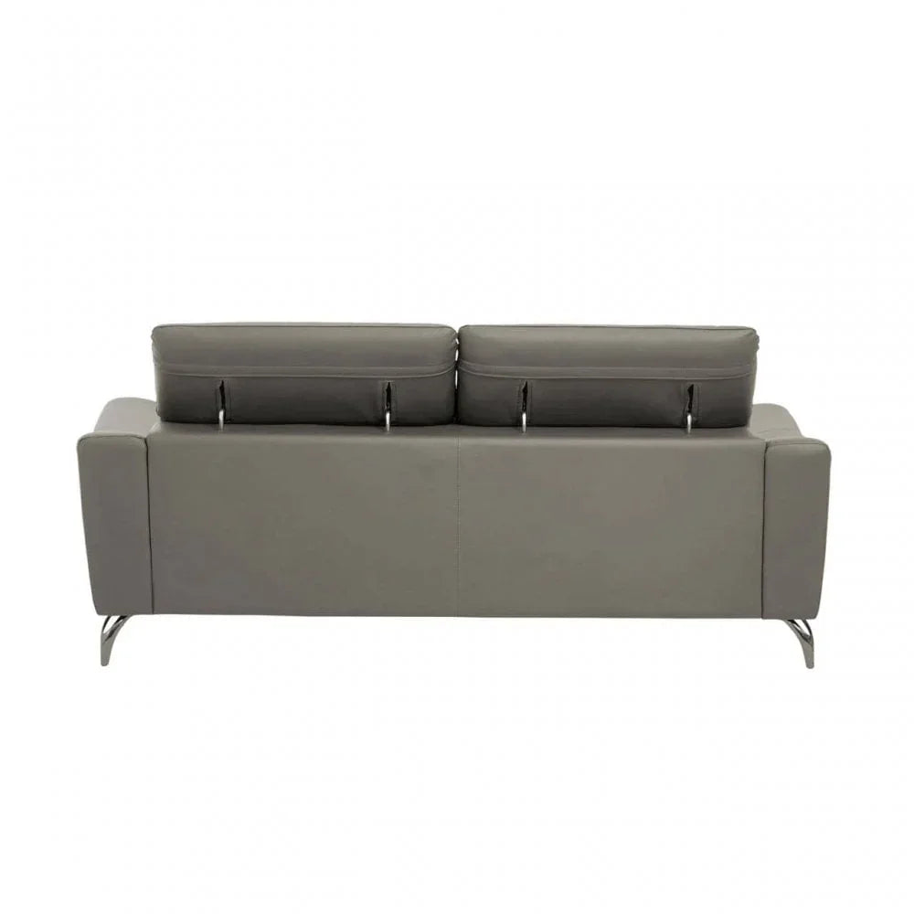 Shelby 3 Seat Grey Leather Sofa