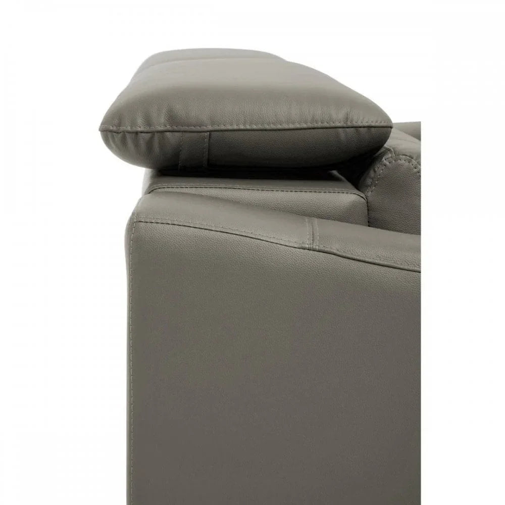 Shelby 3 Seat Grey Leather Sofa