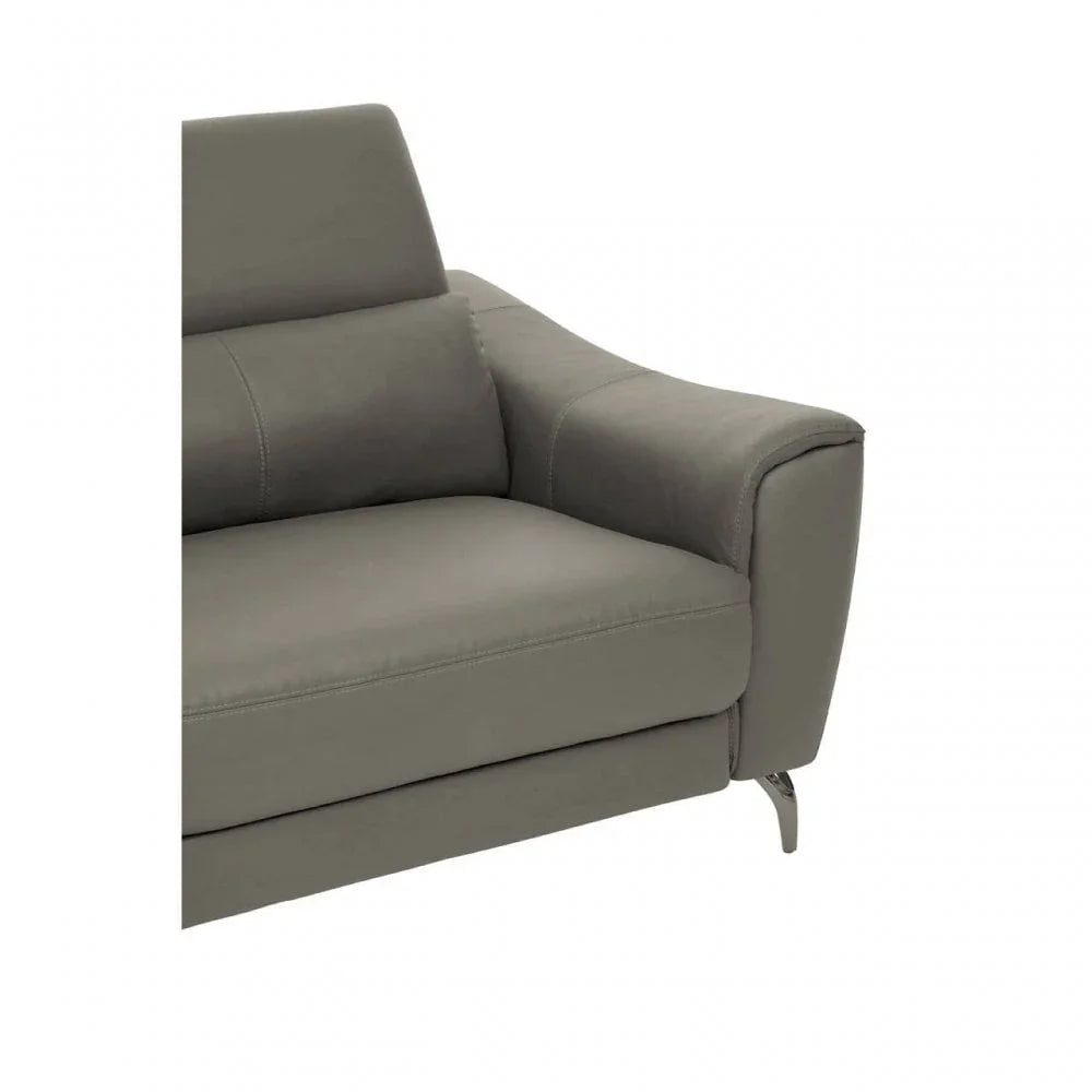 Shelby 3 Seat Grey Leather Sofa