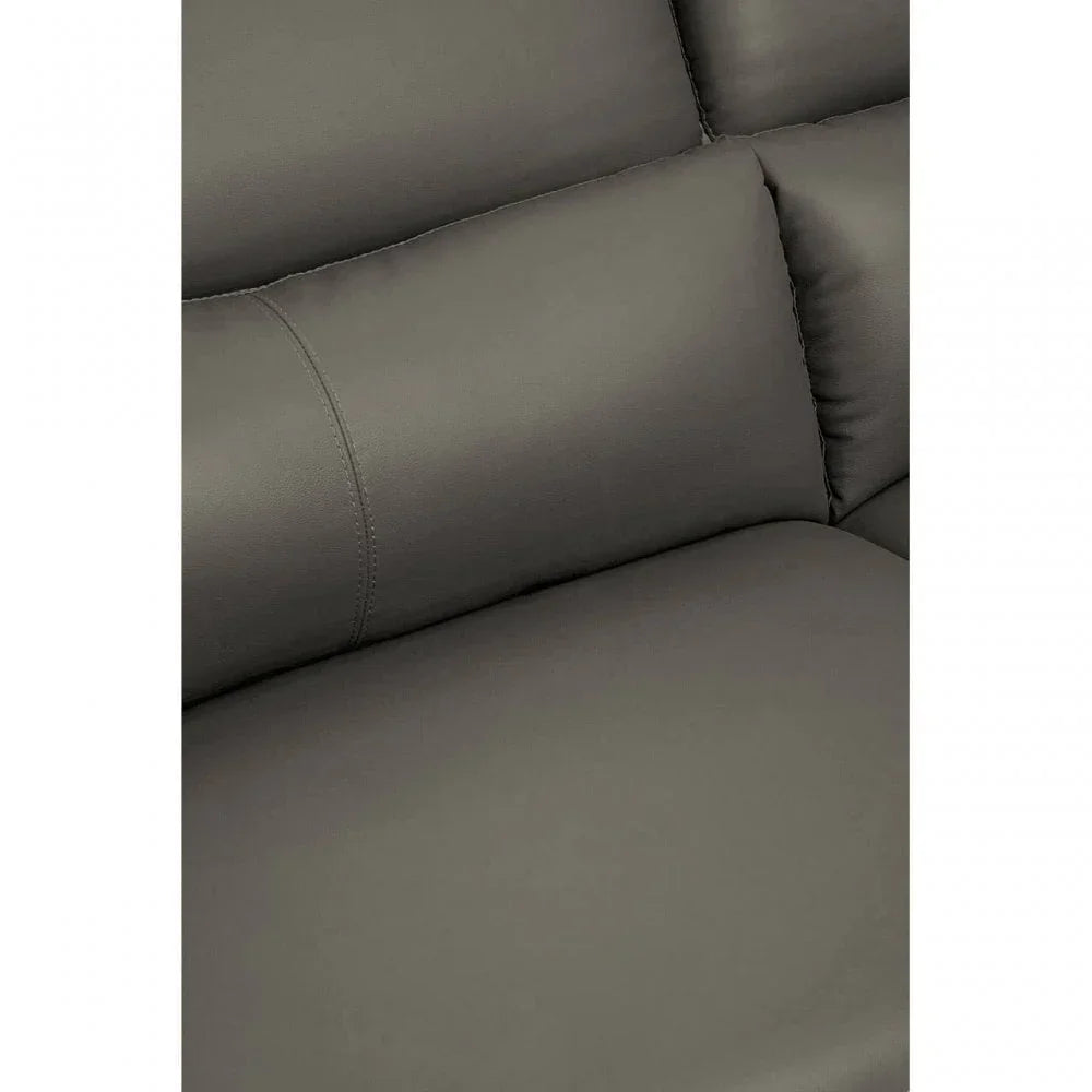 Shelby 3 Seat Grey Leather Sofa