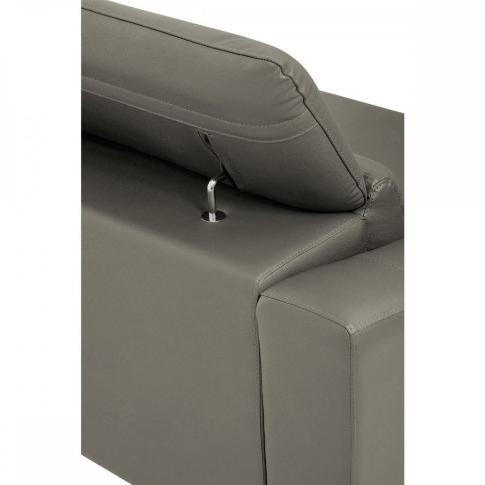 Shelby 3 Seat Grey Leather Sofa