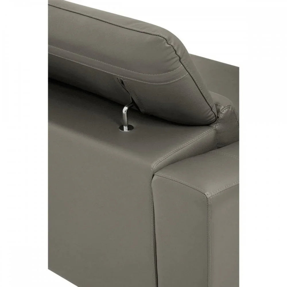 Shelby 3 Seat Grey Leather Sofa