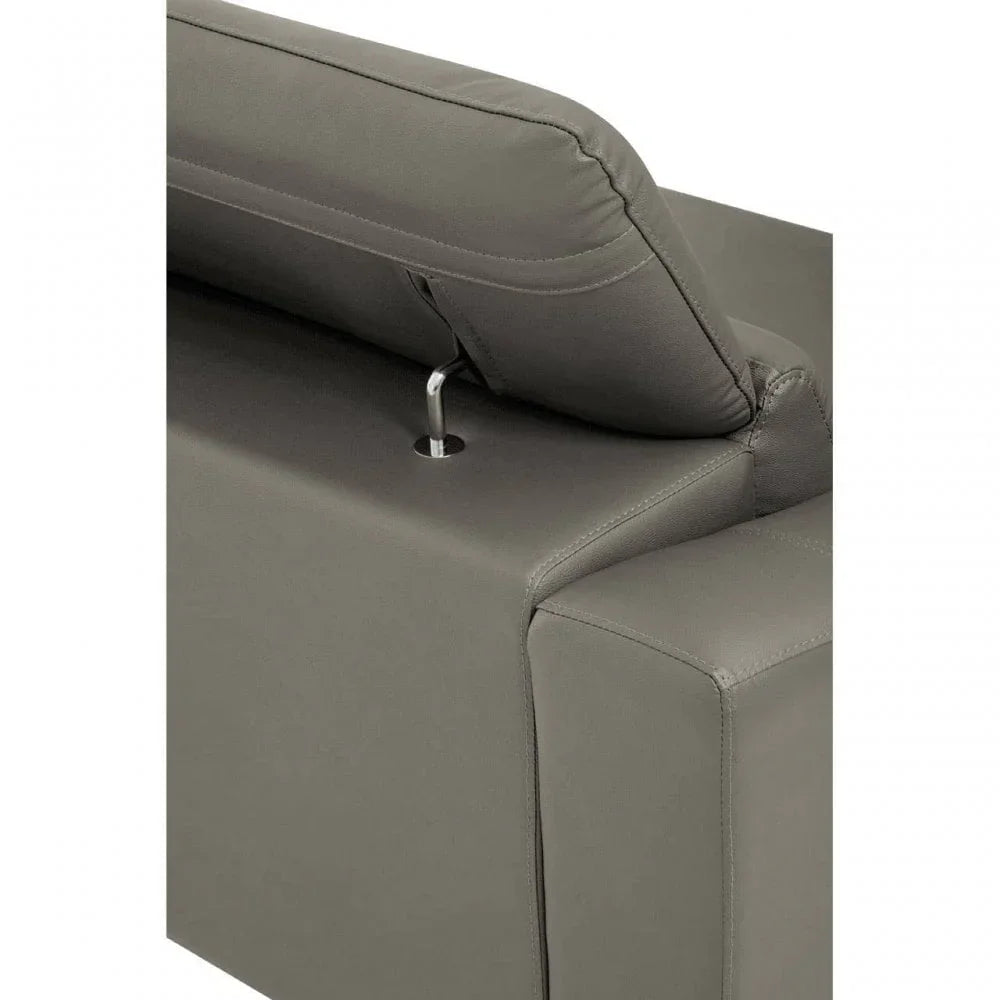 Shelby 3 Seat Grey Leather Sofa