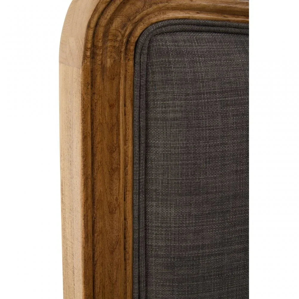 Buy wooden bed headboard with grey upholstered panel online, modern bedroom furniture