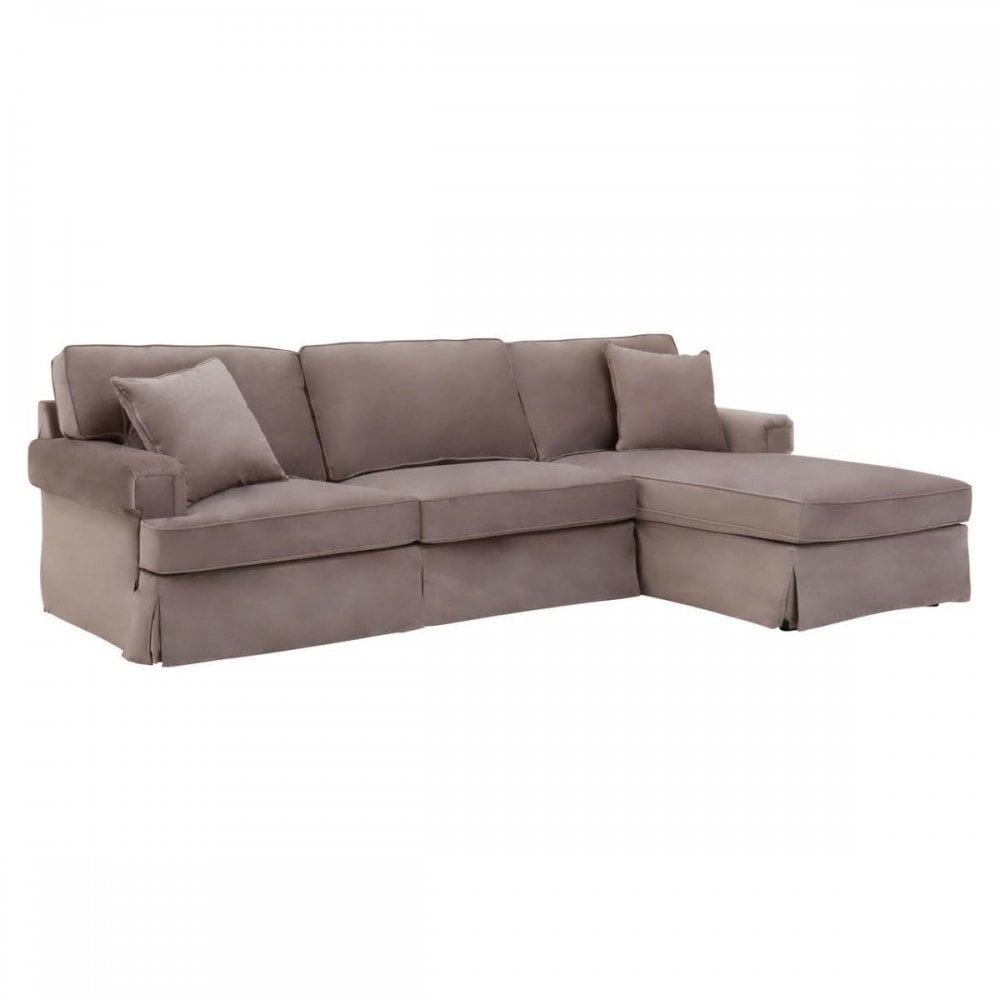 Camden Three Seat Velvet Chaise Sofa