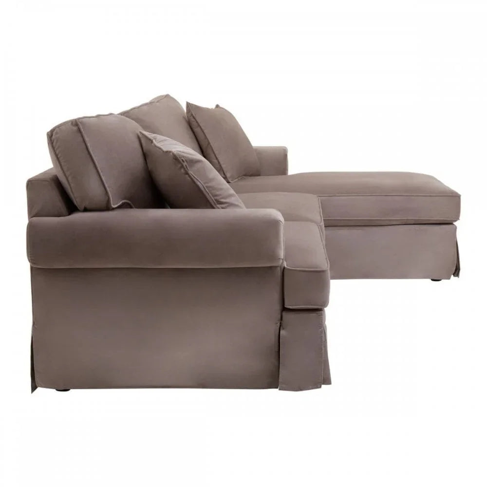 Camden Three Seat Velvet Chaise Sofa