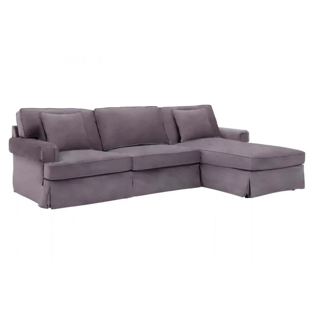 Camden Three Seat Velvet Chaise Sofa