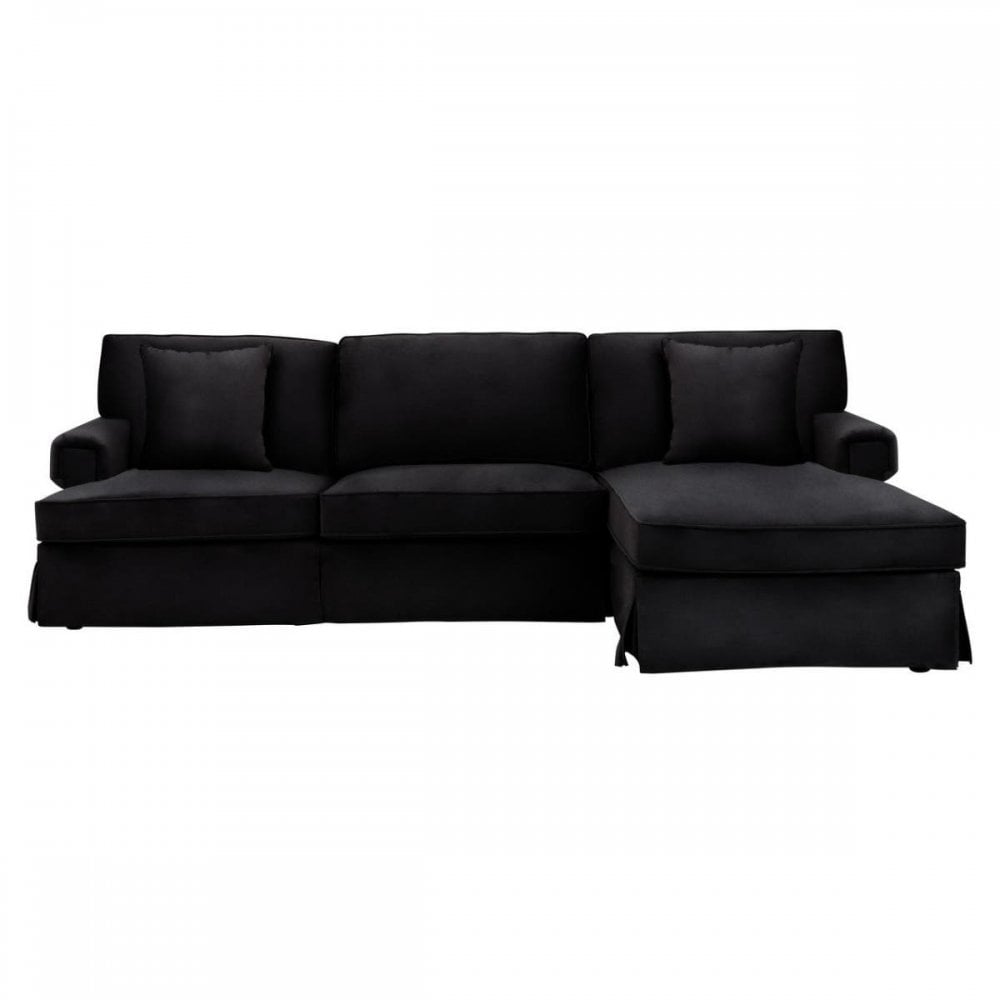 Camden Three Seat Velvet Chaise Sofa