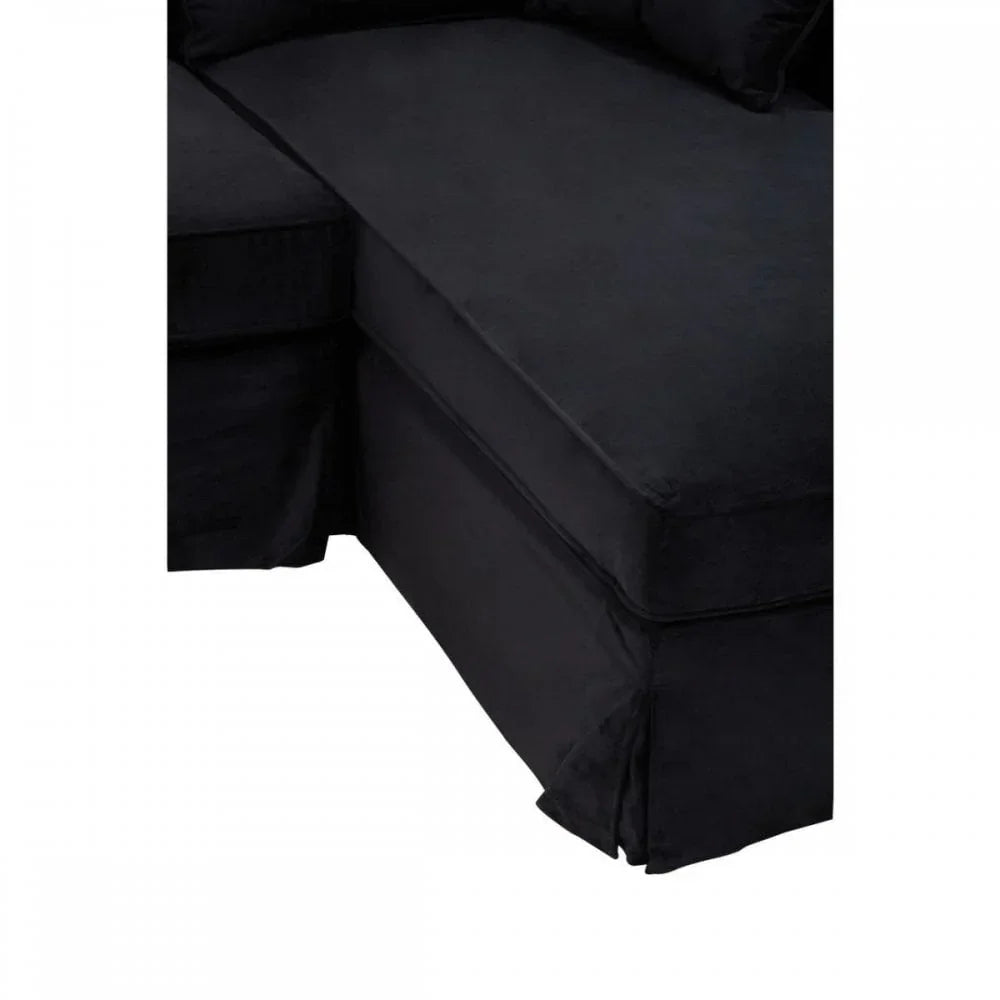 Camden Three Seat Velvet Chaise Sofa