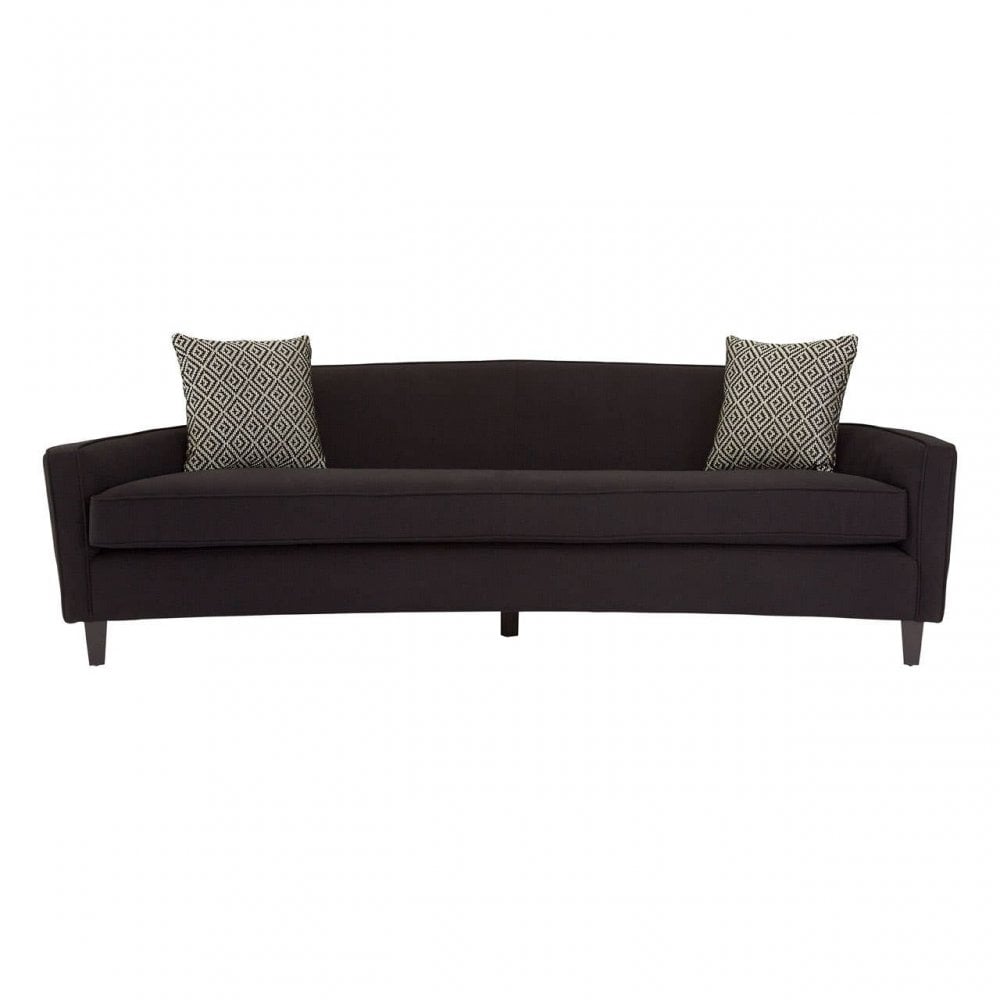 Kensington Black Dimity Fabric 3 Seat Sofa