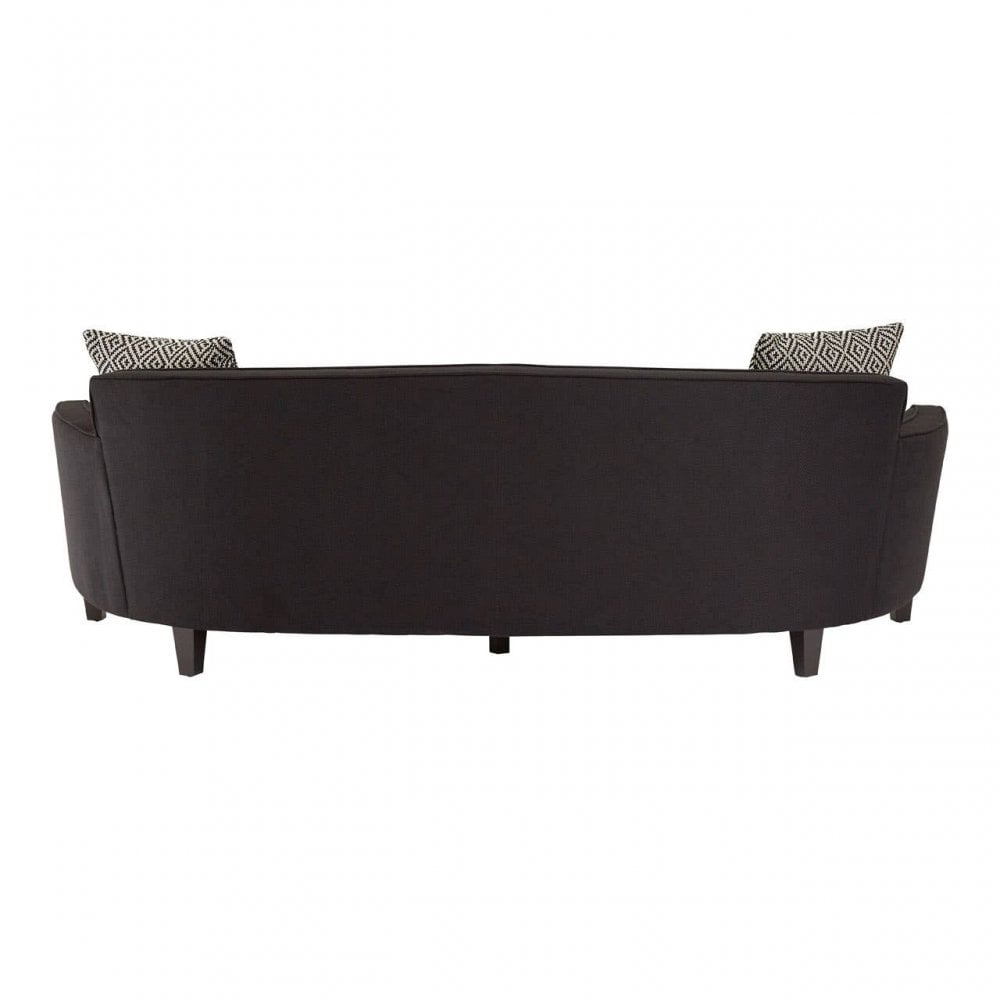 Kensington Black Dimity Fabric 3 Seat Sofa