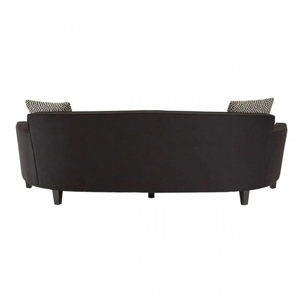 Kensington Black Dimity Fabric 3 Seat Sofa