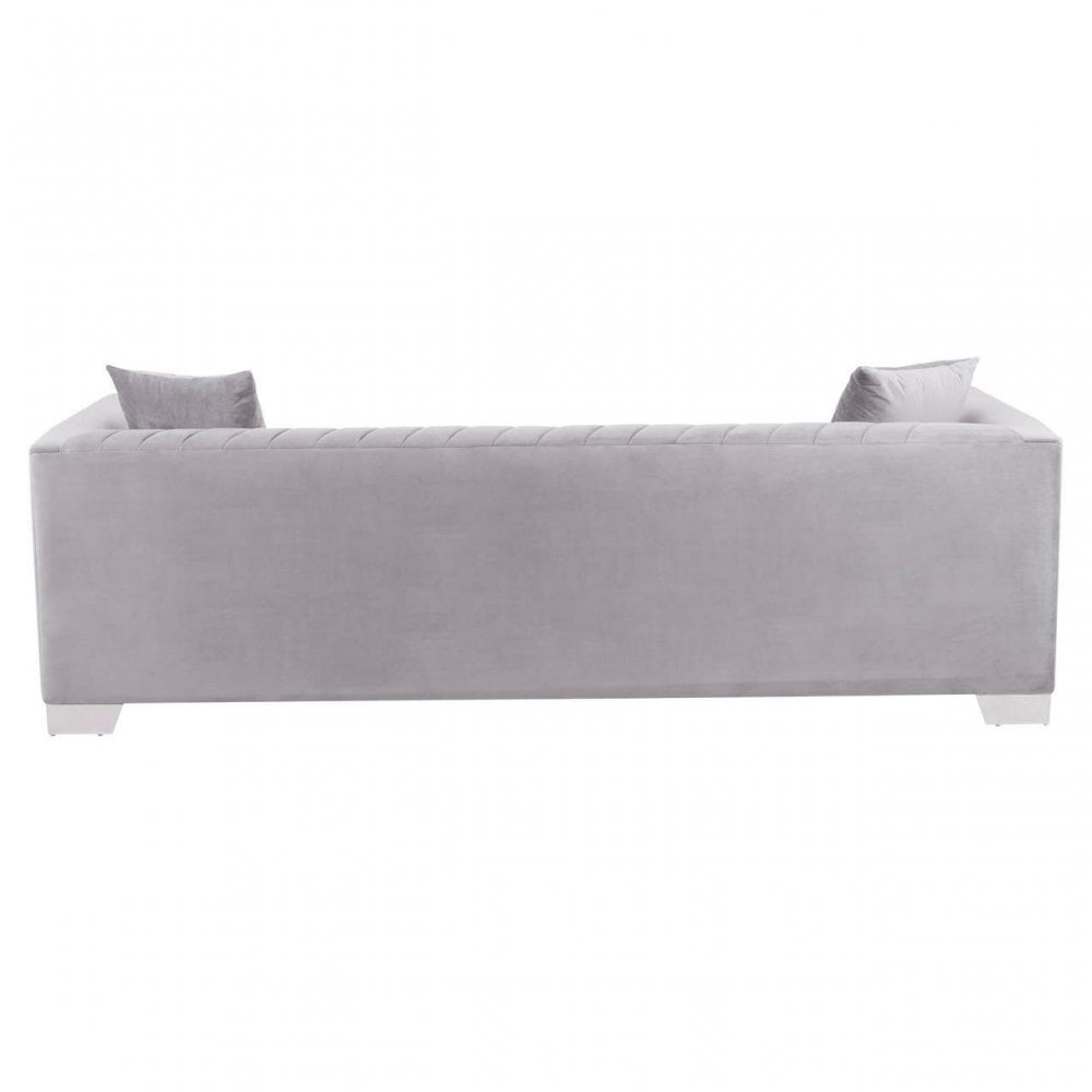 Bedford 3 Seat Grey Velvet Sofa