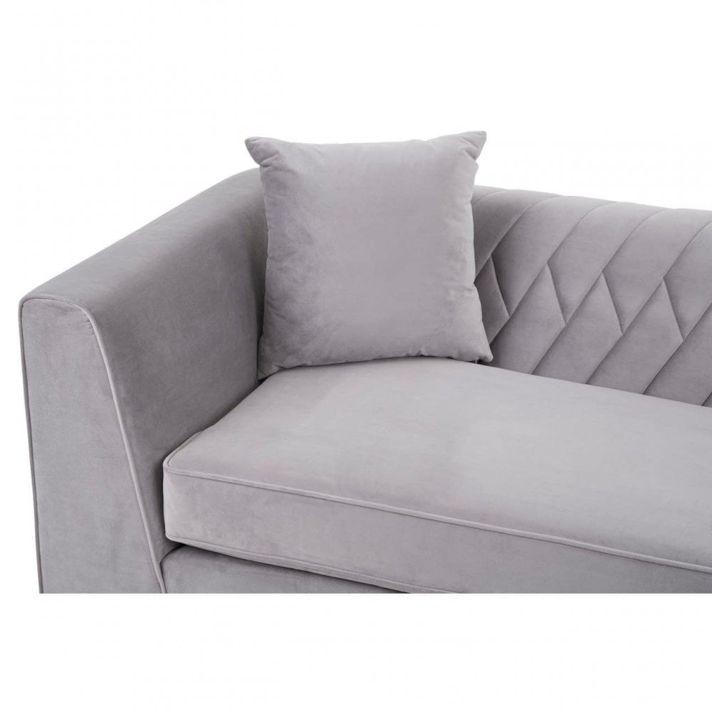 Bedford 3 Seat Grey Velvet Sofa