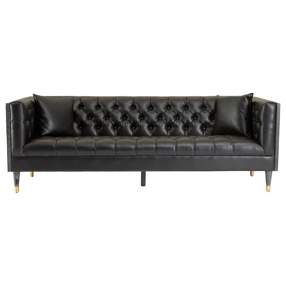 Camden Black Faux Leather 3 Seat Sofa