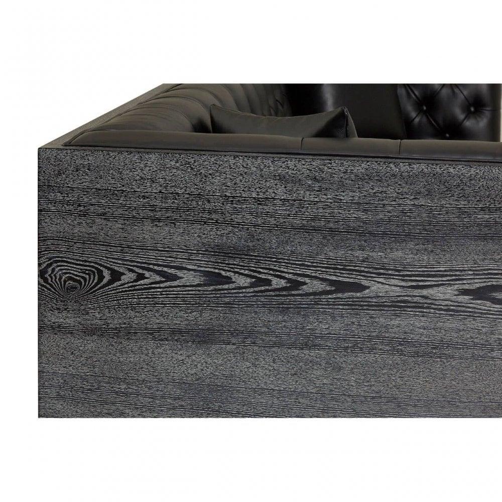 Camden Black Faux Leather 3 Seat Sofa