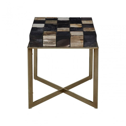 Sterling Side Table With Brass Finish