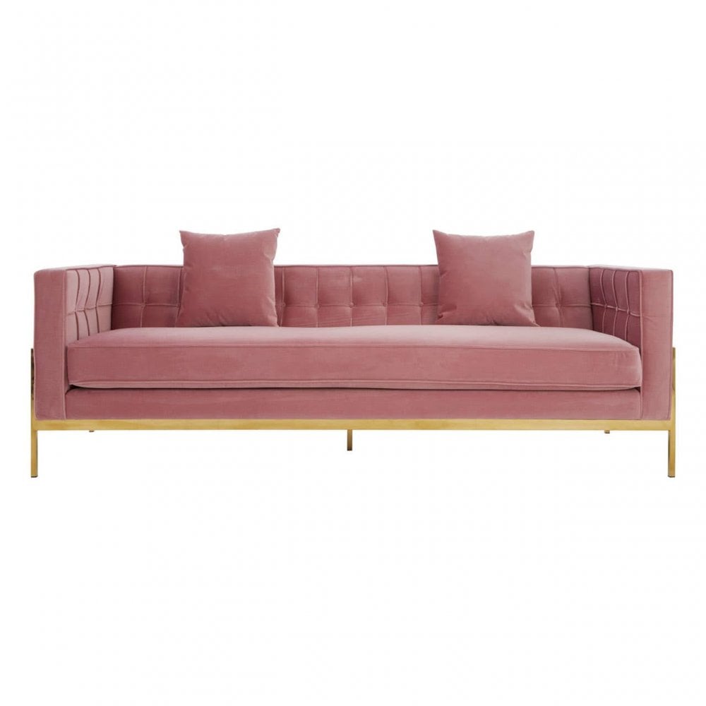 Amber 3 Seat Pink Sofa