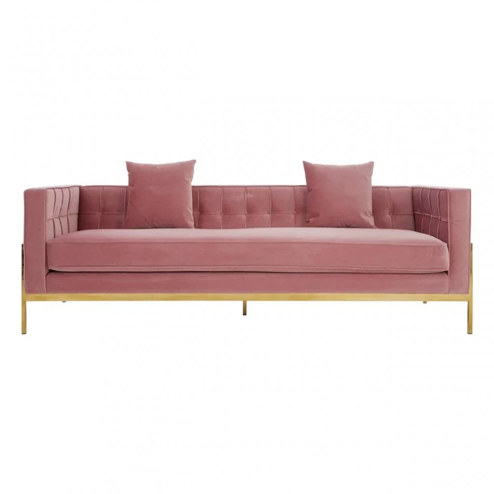 Amber 3 Seat Pink Sofa