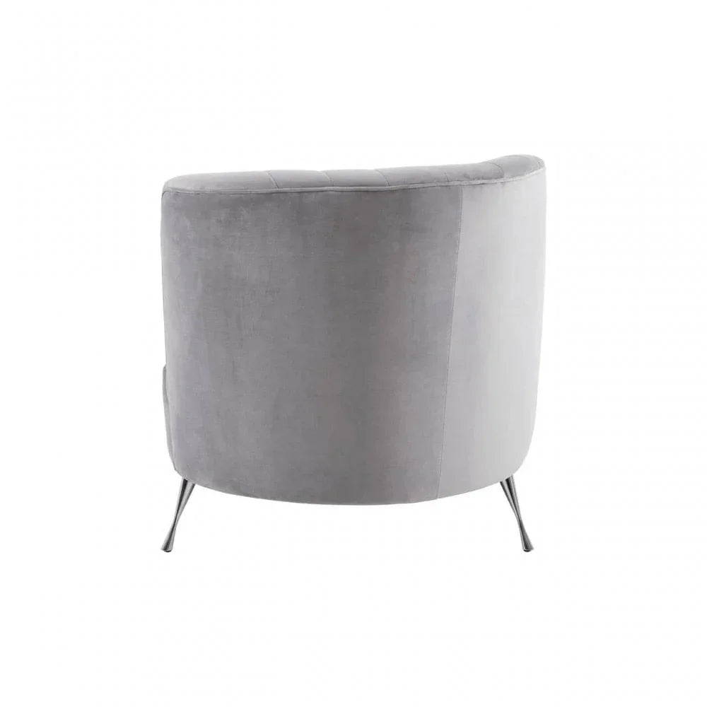 Amber Grey Velvet Chaise Longue