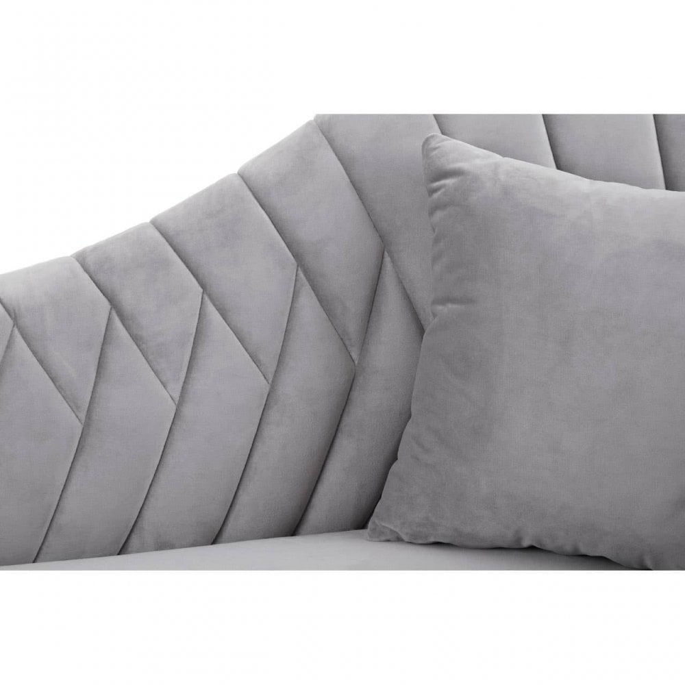 Amber Grey Velvet Chaise Longue