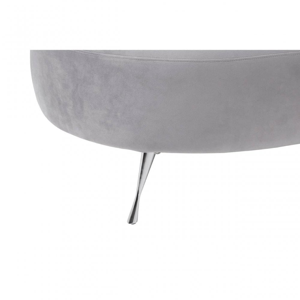 Amber Grey Velvet Chaise Longue