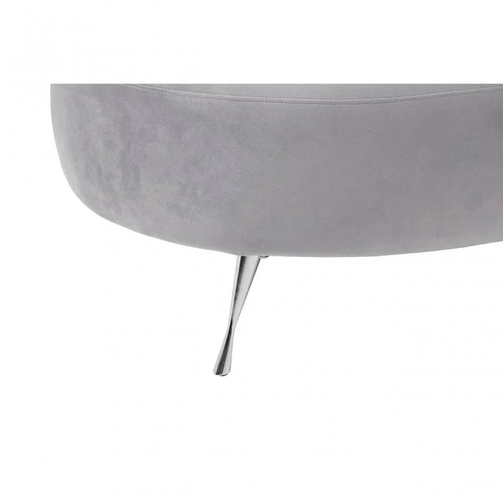 Amber Grey Velvet Chaise Longue