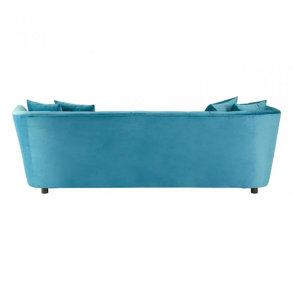 Luna Cyan Velvet 3 Seat Sofa
