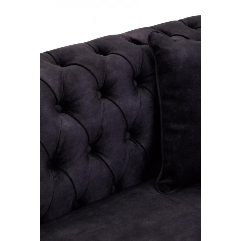 Milena Three Seat Grey Velvet Sofa