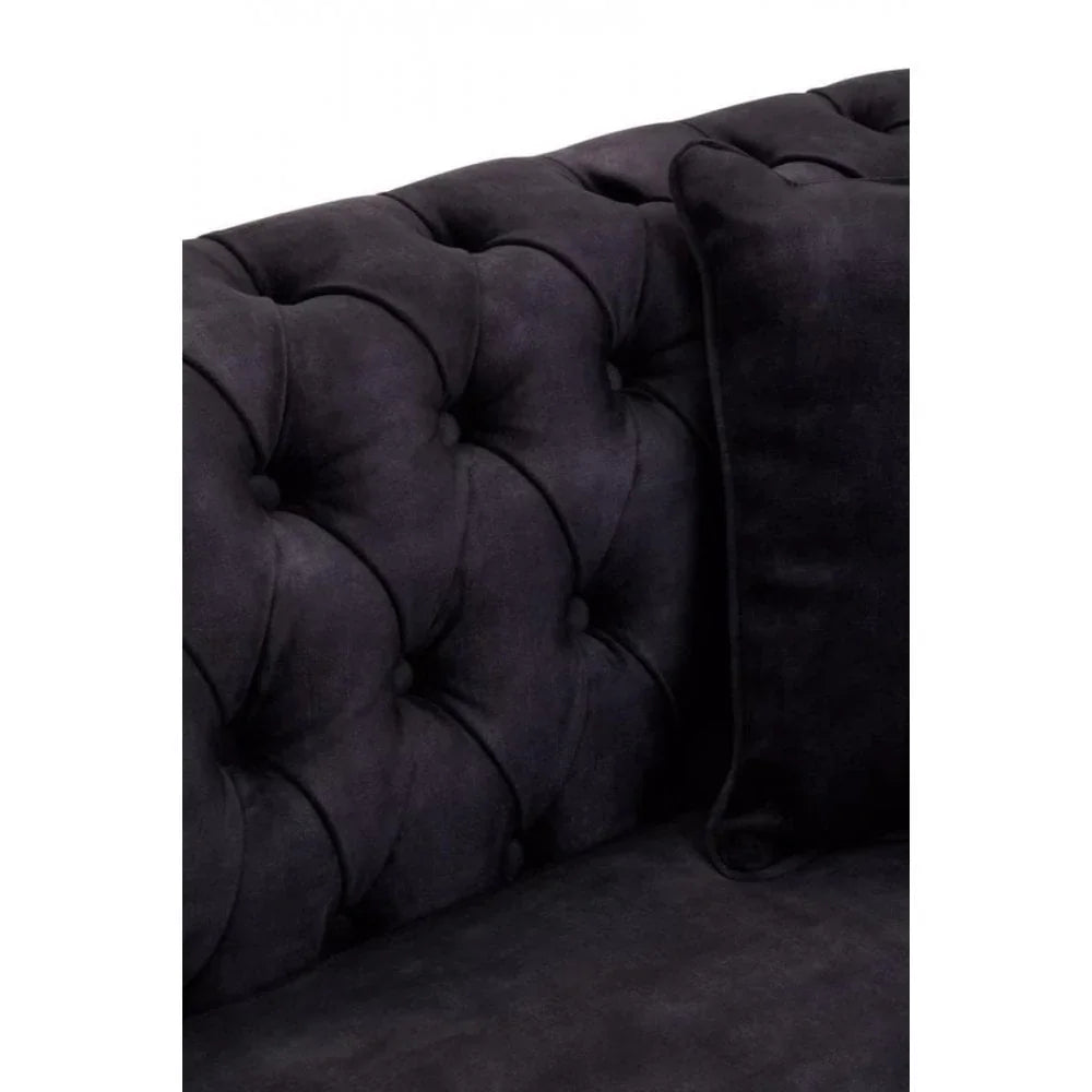 Milena Three Seat Grey Velvet Sofa