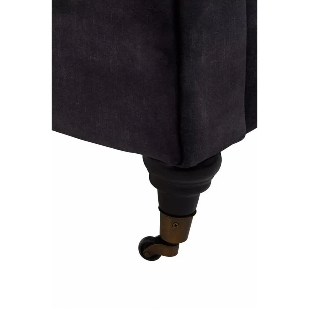 Milena Three Seat Grey Velvet Sofa