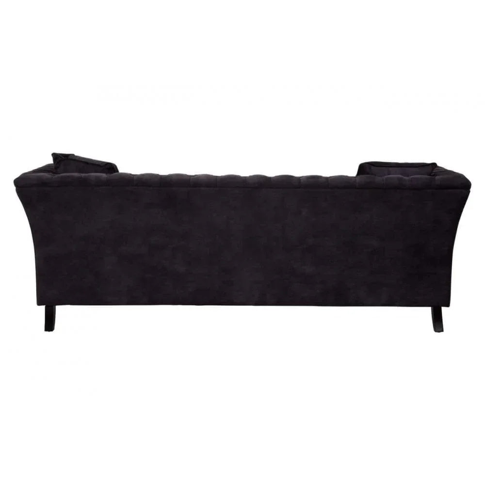 Milena Three Seat Grey Velvet Sofa