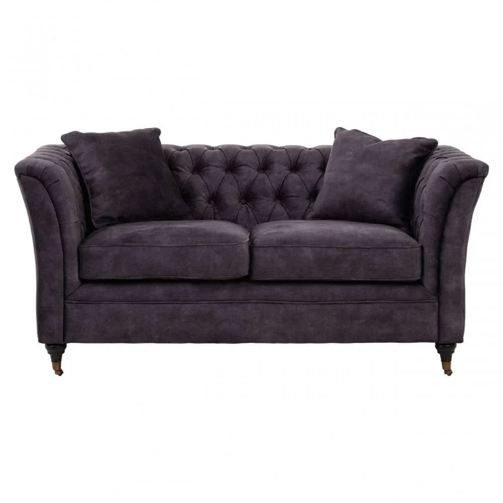 Milena Two Seat Grey Velvet Sofa