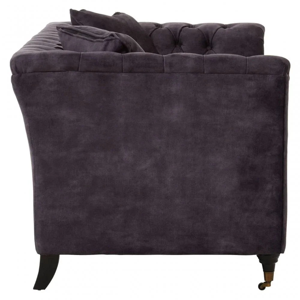 Milena Two Seat Grey Velvet Sofa