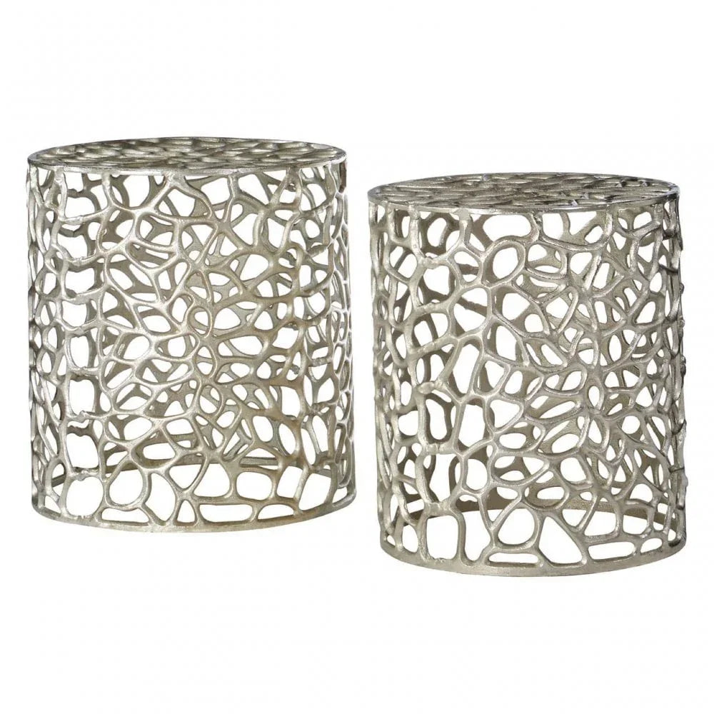 Verona Templar Stools With Silver Finish