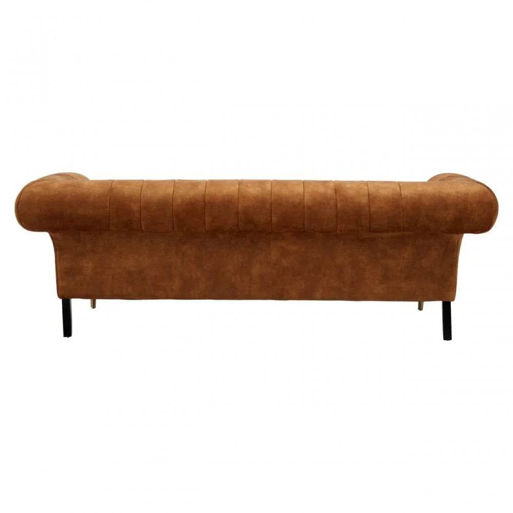 Westend Three Seat Gold Velvet Sofa