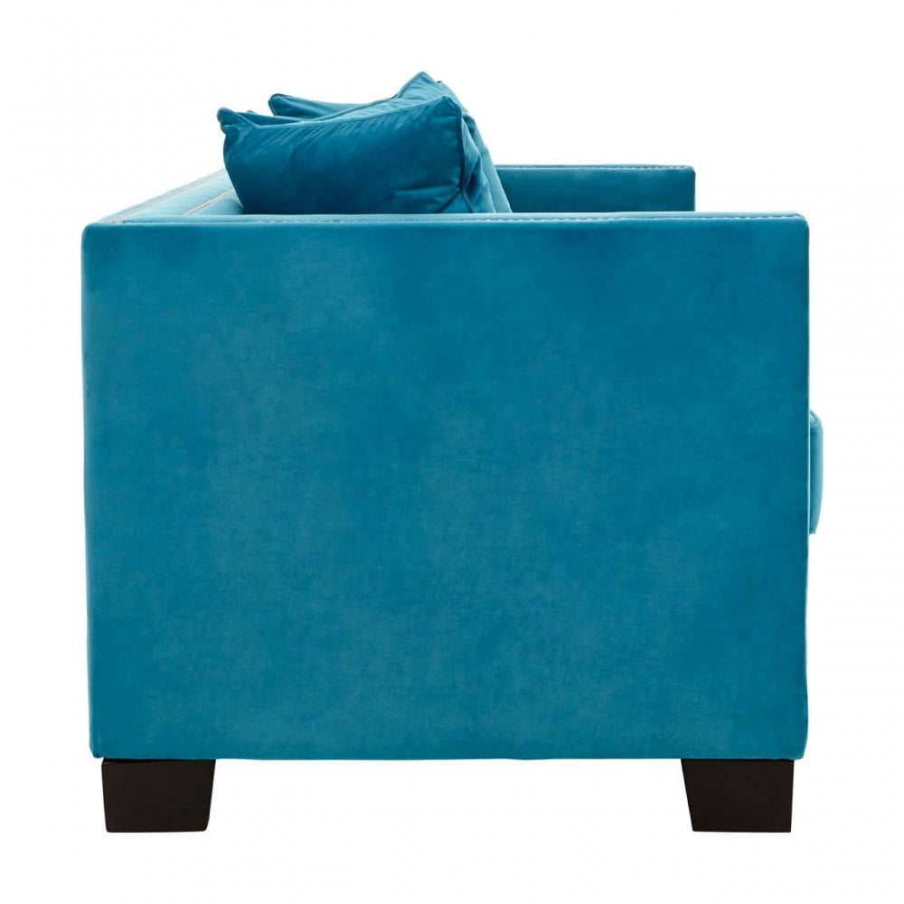 Westend 2 Seater Cyan Blue Velvet Sofa