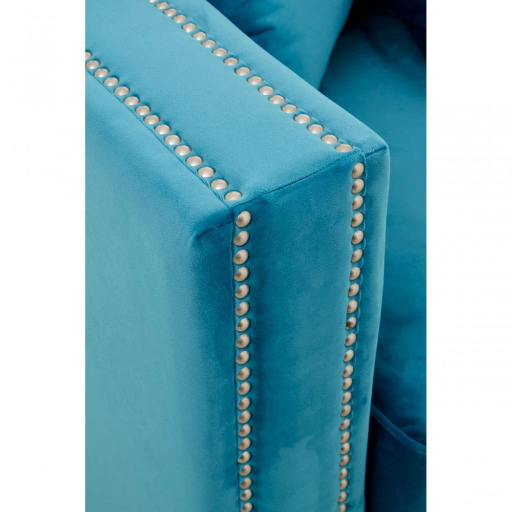 Westend 2 Seater Cyan Blue Velvet Sofa