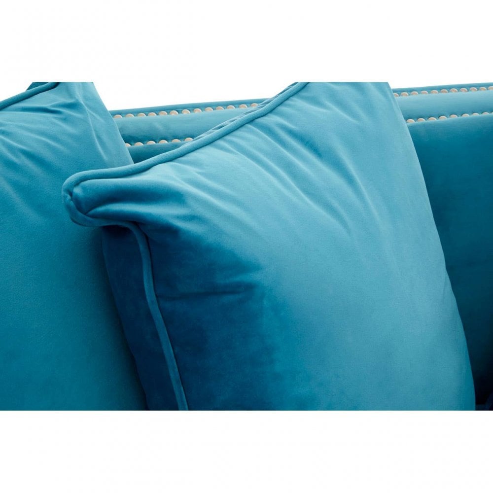 Westend 2 Seater Cyan Blue Velvet Sofa