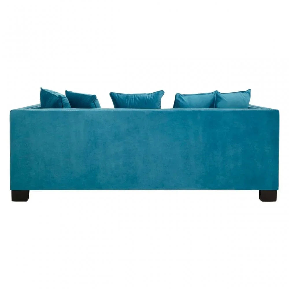 Westend 3 Seater Cyan Blue Velvet Sofa