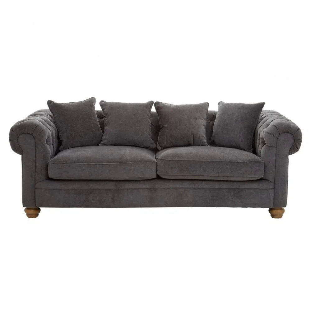 Westend Three Seat Grey Fabric Sofa