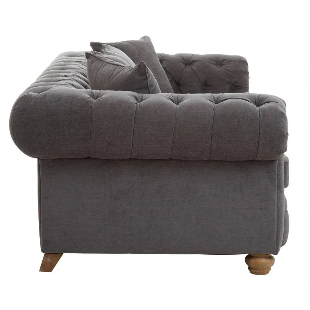 Westend Three Seat Grey Fabric Sofa